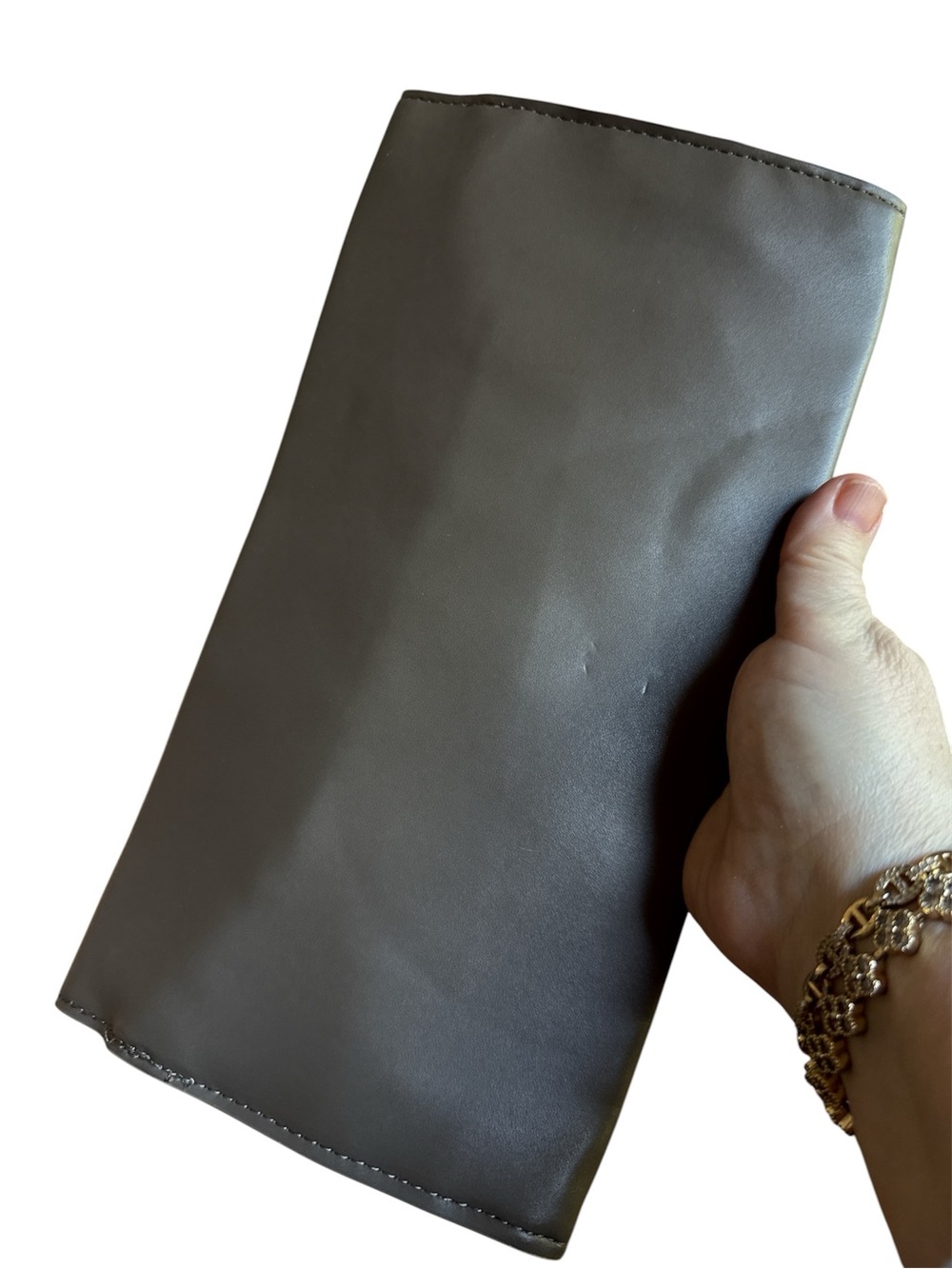 BCBG Paris Studded Gray Envelope Clutch with Magnetic Closure - Picture 3 of 5